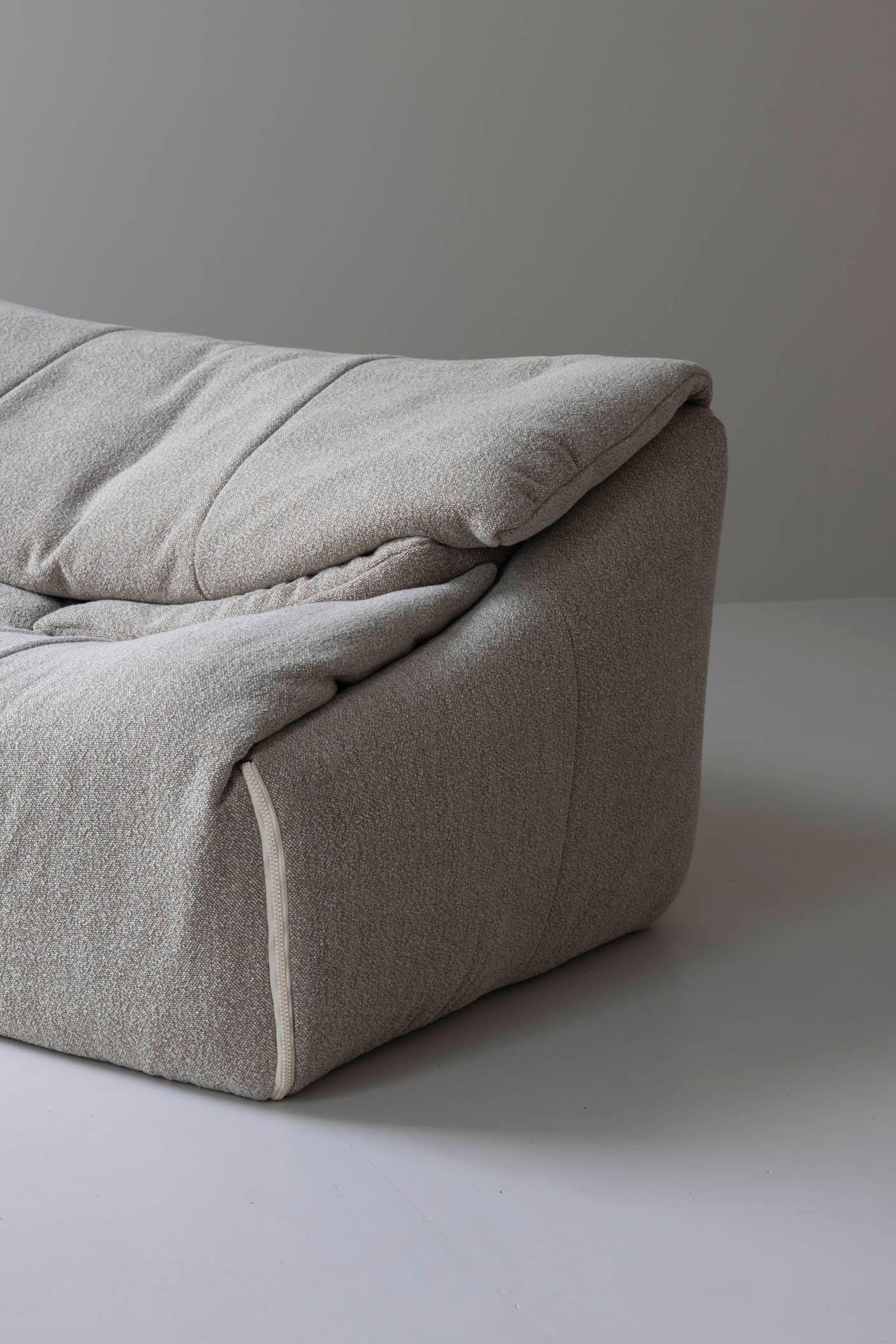 French Three-seater Plumy by Annie Hieronimus for Cinna / Ligne Roset, France 1970s.