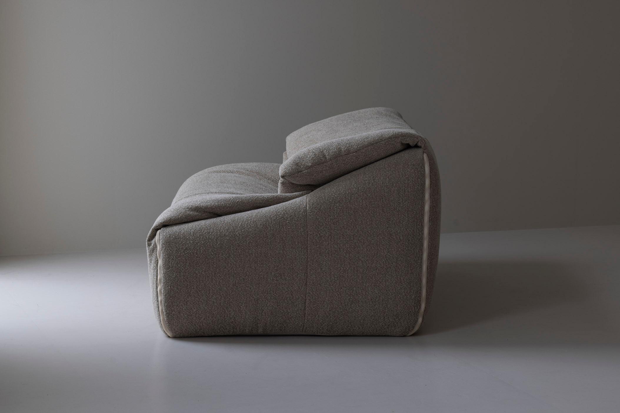 Fabric Three-seater Plumy by Annie Hieronimus for Cinna / Ligne Roset, France 1970s.