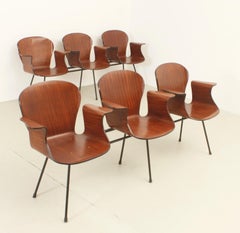 Three Seater Plywood Bench by Carlo Ratti, Italy, 1950's