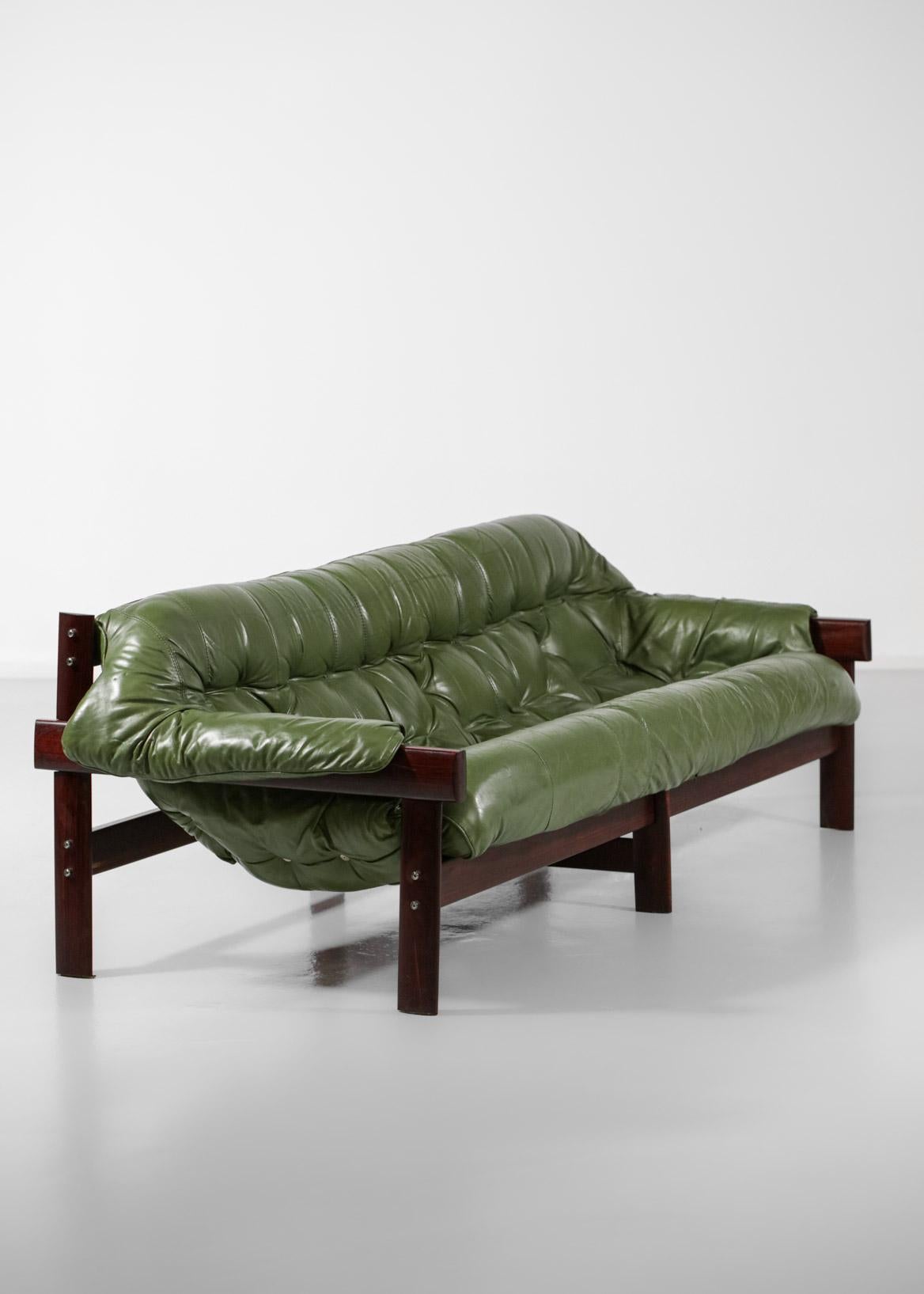 Three-Seater Sofa by Brazilian Designer Percival Lafer Design Leather 4