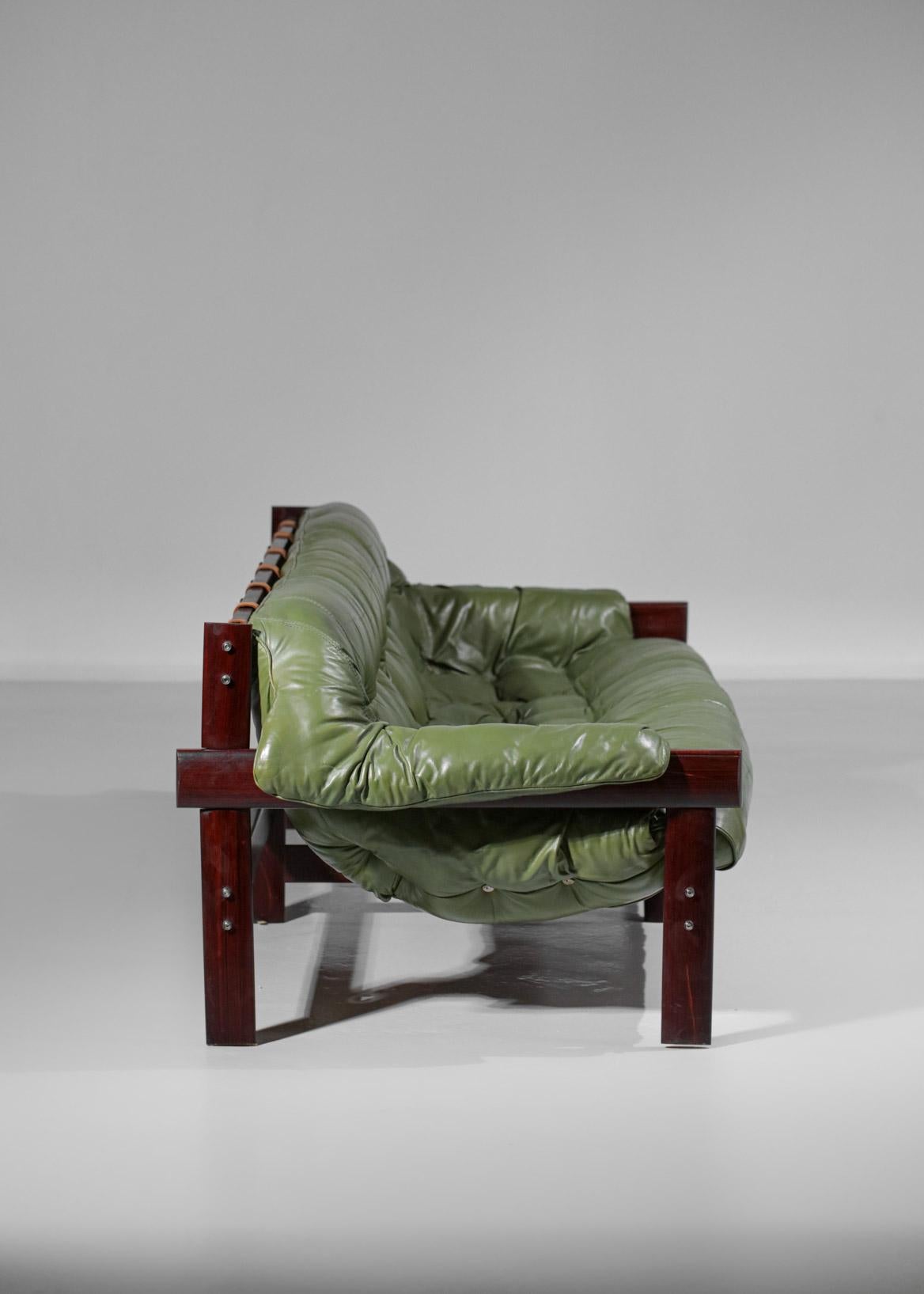 Three-Seater Sofa by Brazilian Designer Percival Lafer Design Leather 7