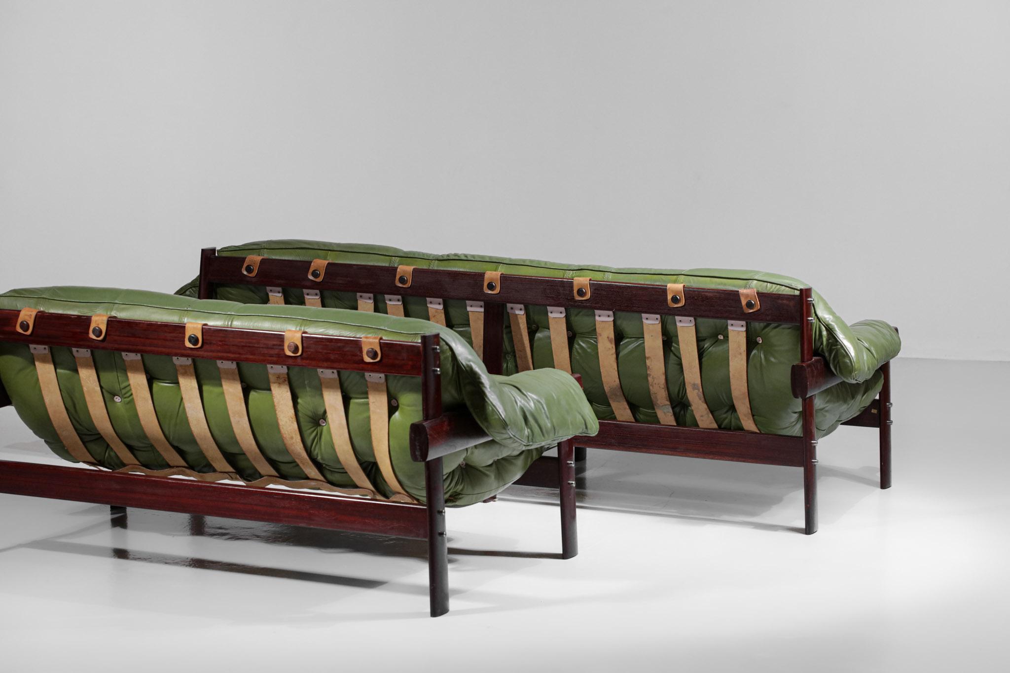 Three-Seater Sofa by Brazilian Designer Percival Lafer Design Leather 11