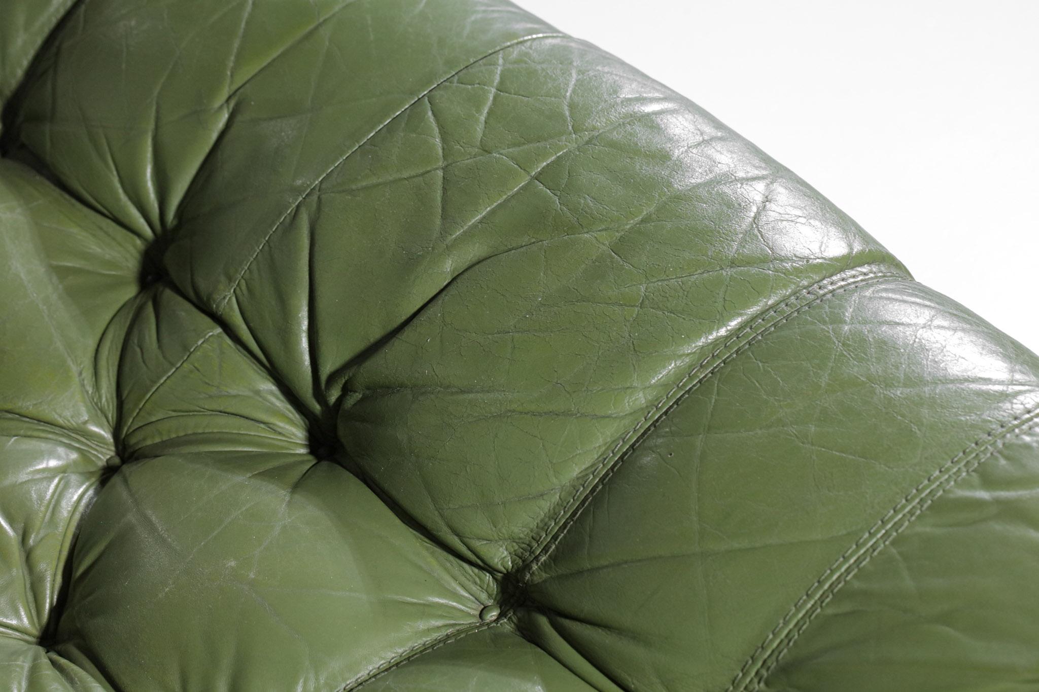 Mid-20th Century Three-Seater Sofa by Brazilian Designer Percival Lafer Design Leather