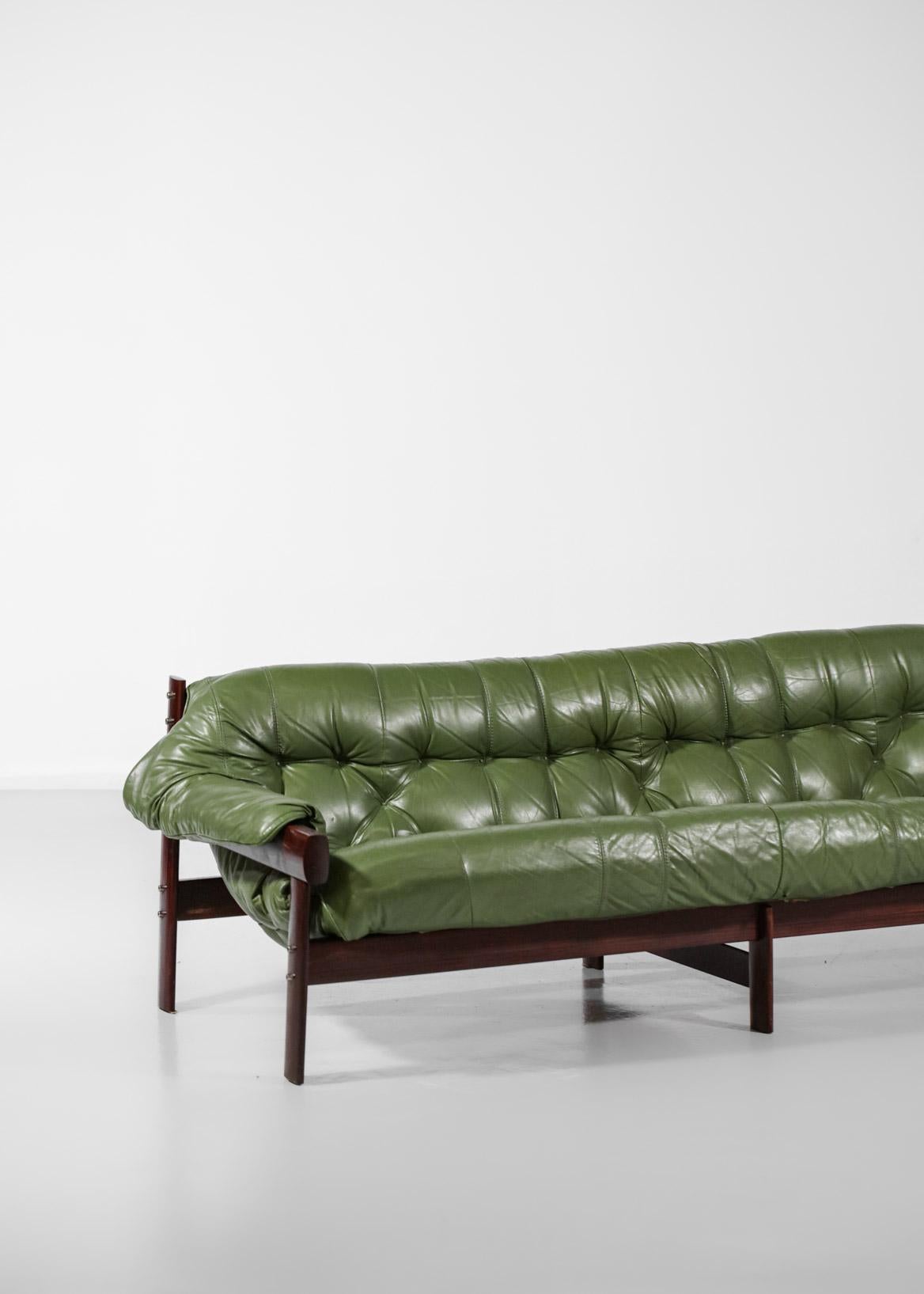 Three-Seater Sofa by Brazilian Designer Percival Lafer Design Leather 1