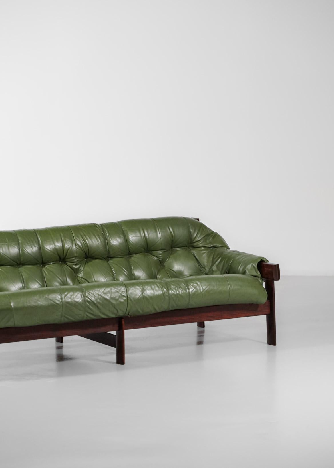 Three-Seater Sofa by Brazilian Designer Percival Lafer Design Leather 2
