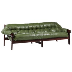 Dreisitziges Sofa des brasilianischen Designers Percival Lafer Design aus Leder