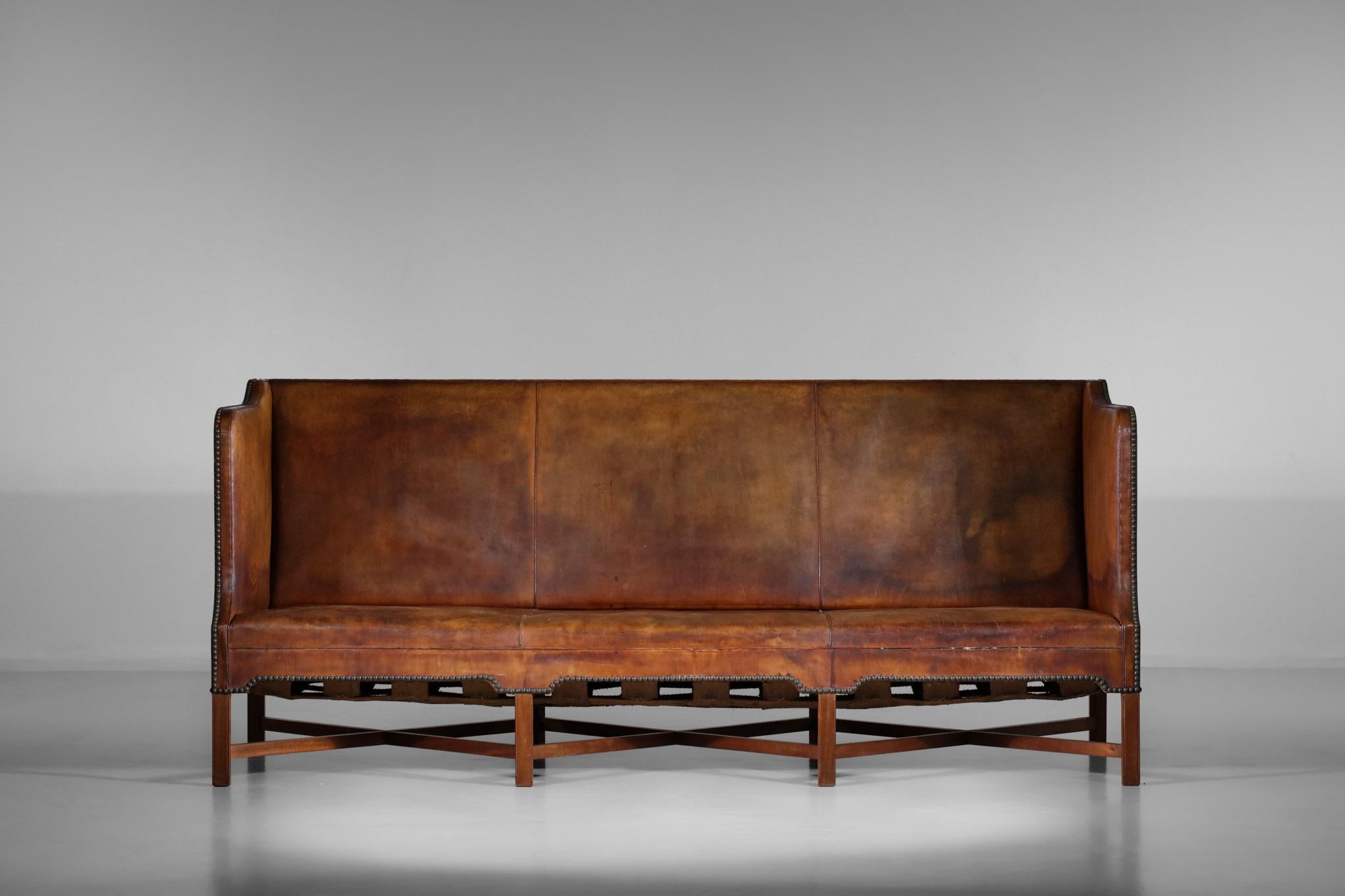 Three Seat Sofa by Danish Designer Kaare Klint Model 4118 for Rud Rasmussen 3