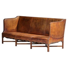 Antique Three Seat Sofa by Danish Designer Kaare Klint Model 4118 for Rud Rasmussen