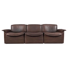 Vintage Three Seater Sofa by De Sede DS-12 in Brown Neck Leather, 1960s, Switzerland