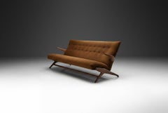 Three-Seater Sofa in Brown Mohair, Denmark 1950s