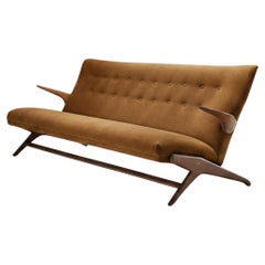 Three-Seater Sofa in Brown Mohair, Denmark 1950s