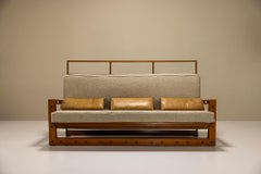 Sofá De Tres Plazas De Fresno Macizo Y Madera De Mansonia Por Fausto Bontempi, Italia 1961