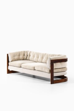 Dreisitzer-Sofa aus Samt mit Palisanderholz von Lennart Bender, 1970er Jahre