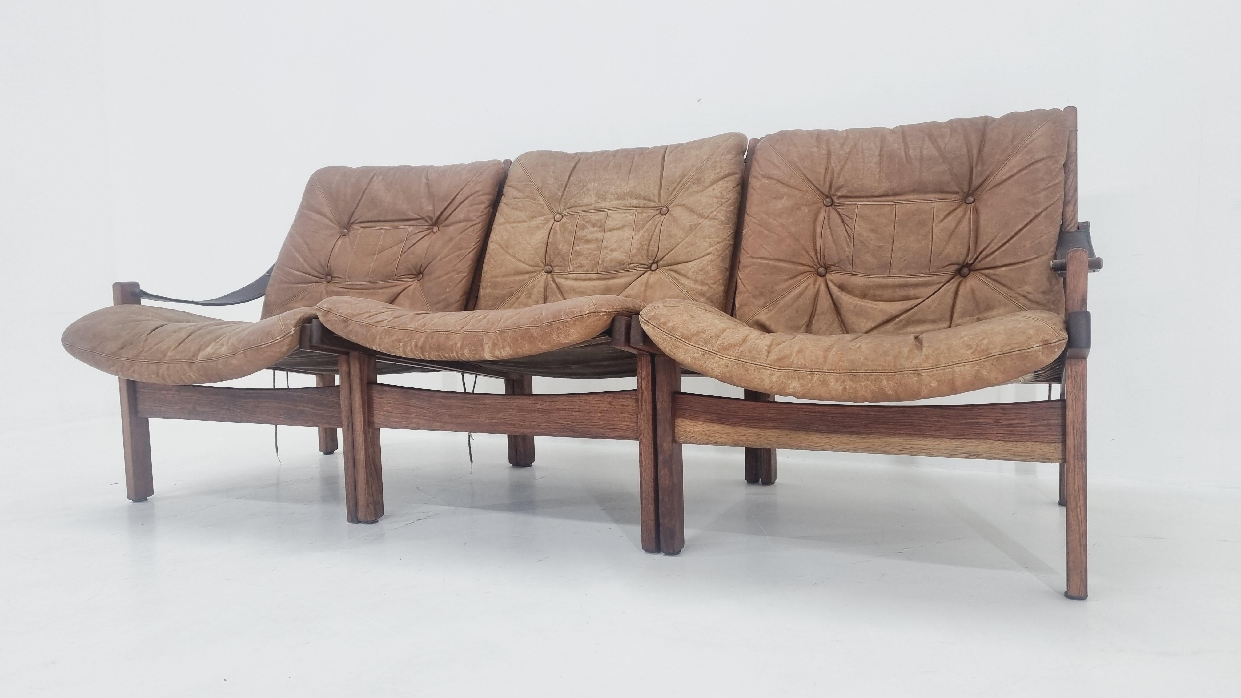 Mid-Century Modern Three-Seater Sofa Set Hunter by Torbjørn Afdal for Bruksbo Norway, 1960s For Sale