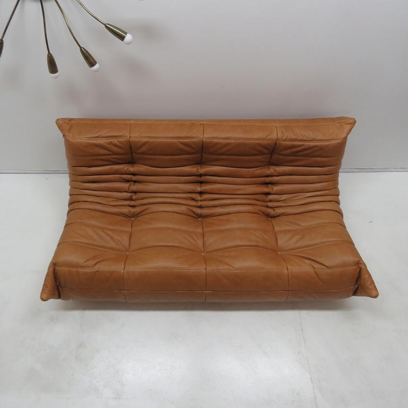 Leather Three-Seater Sofa 'Togo' by Michel Ducaroy for Ligne Roset For Sale