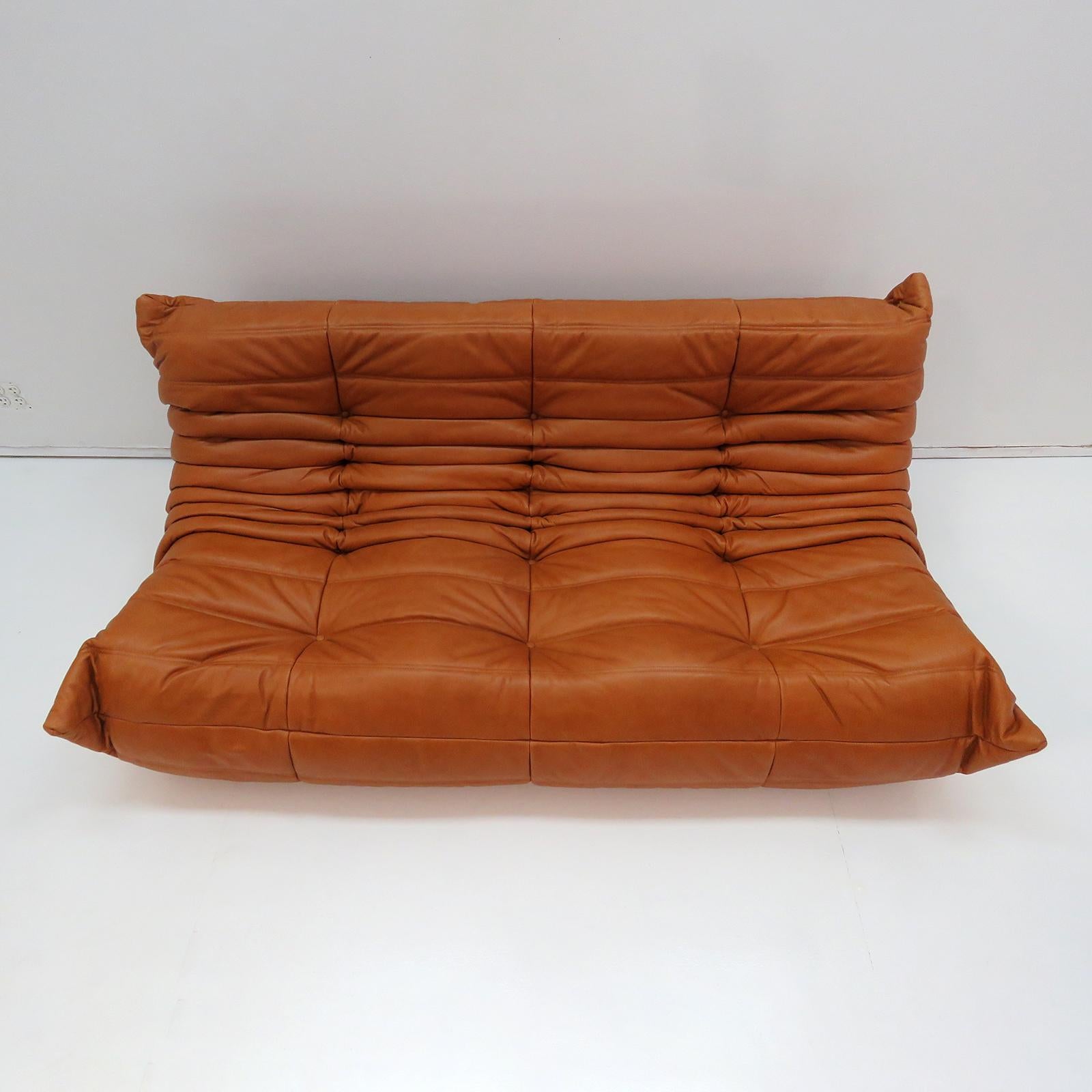 Leather Three-Seater Sofa 'Togo' by Michel Ducaroy for Ligne Roset