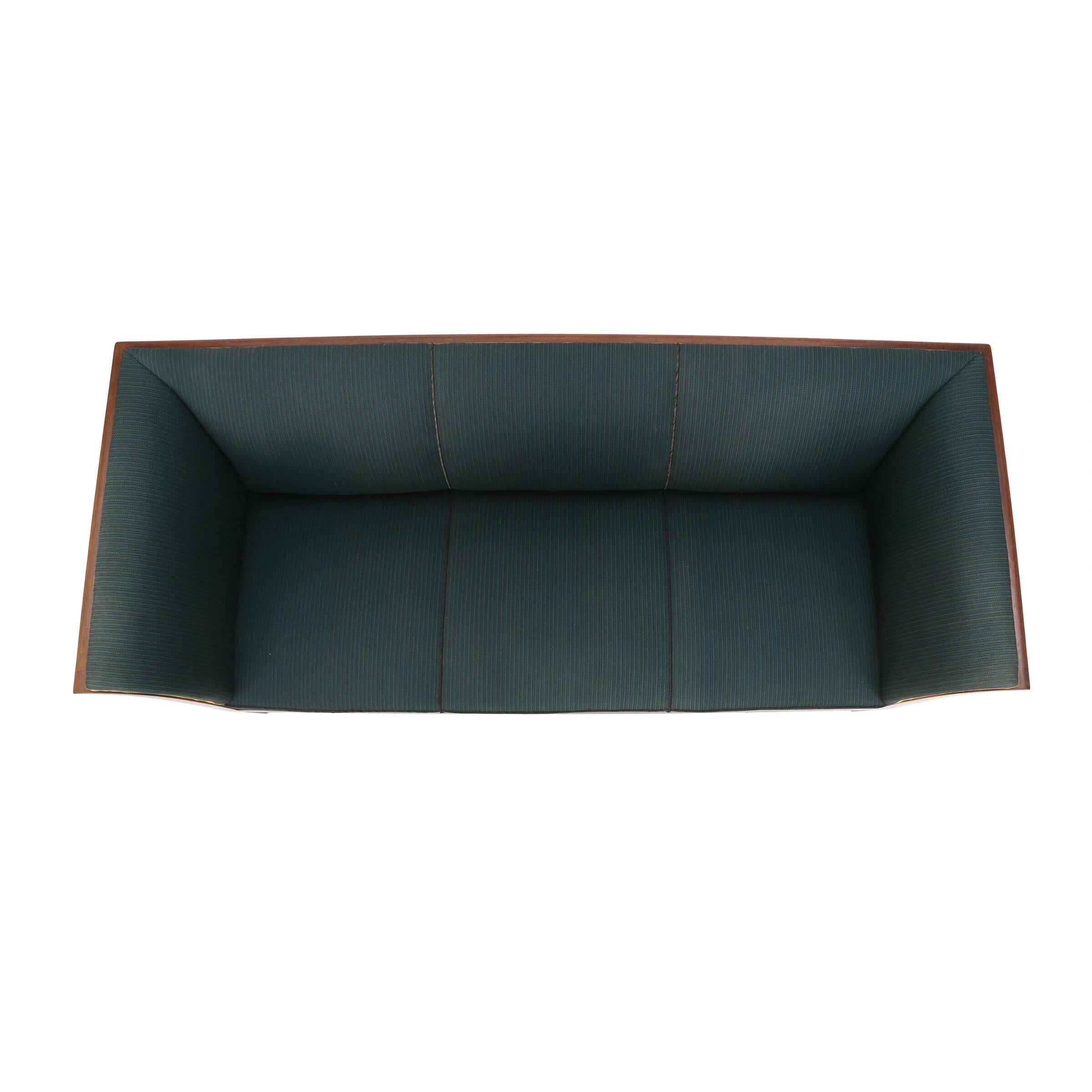 Danish Three-Seat Sofa with Mahogany Frame by Frits Henningsen