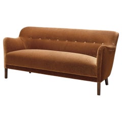 Used Three Seater Sofa with Stained Beech Legs, Denmark 20th Century