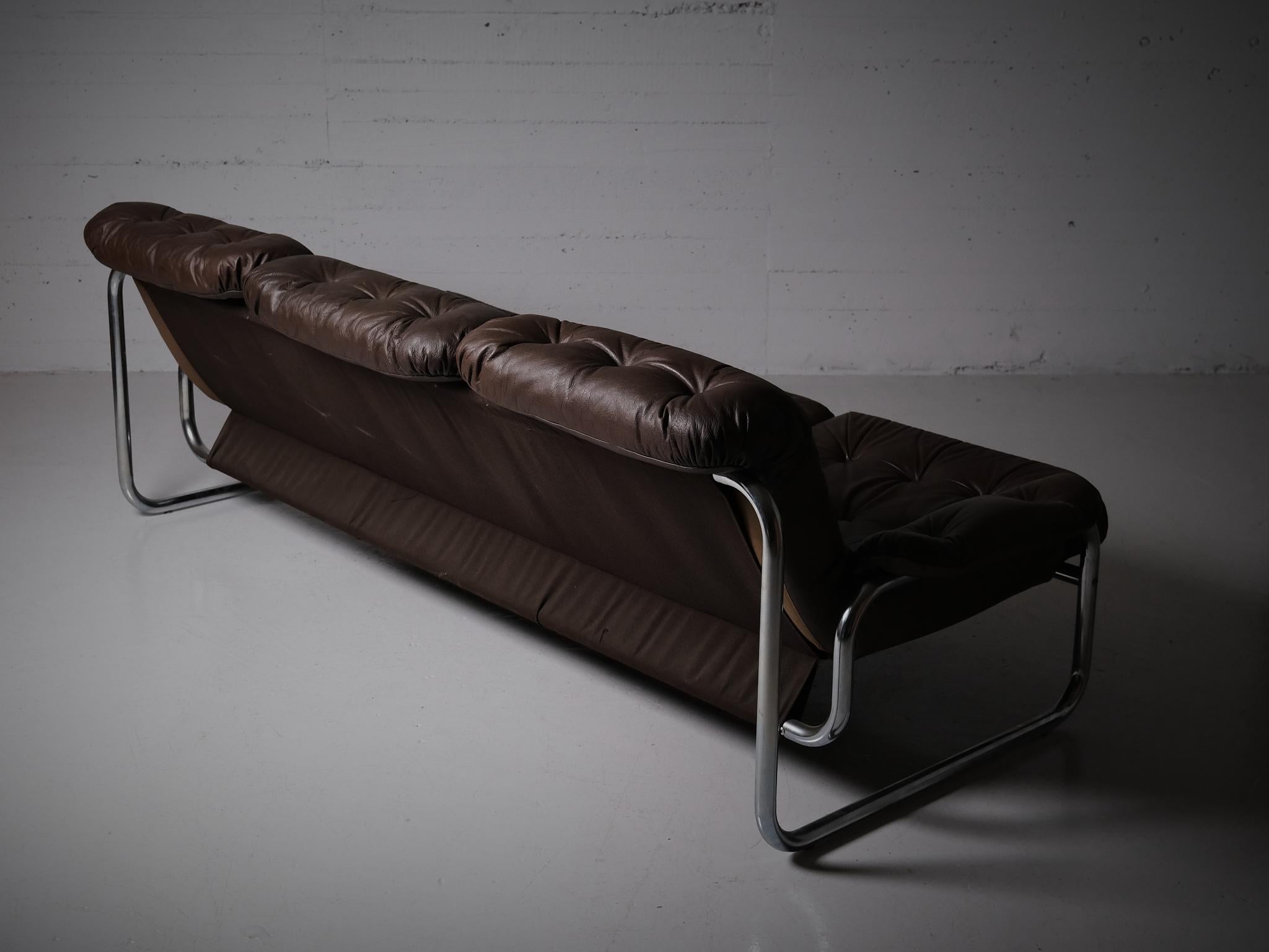 Cuir Canapé trois places par John Bertil Häggström pour IKEA, Suède, années 1970 en vente