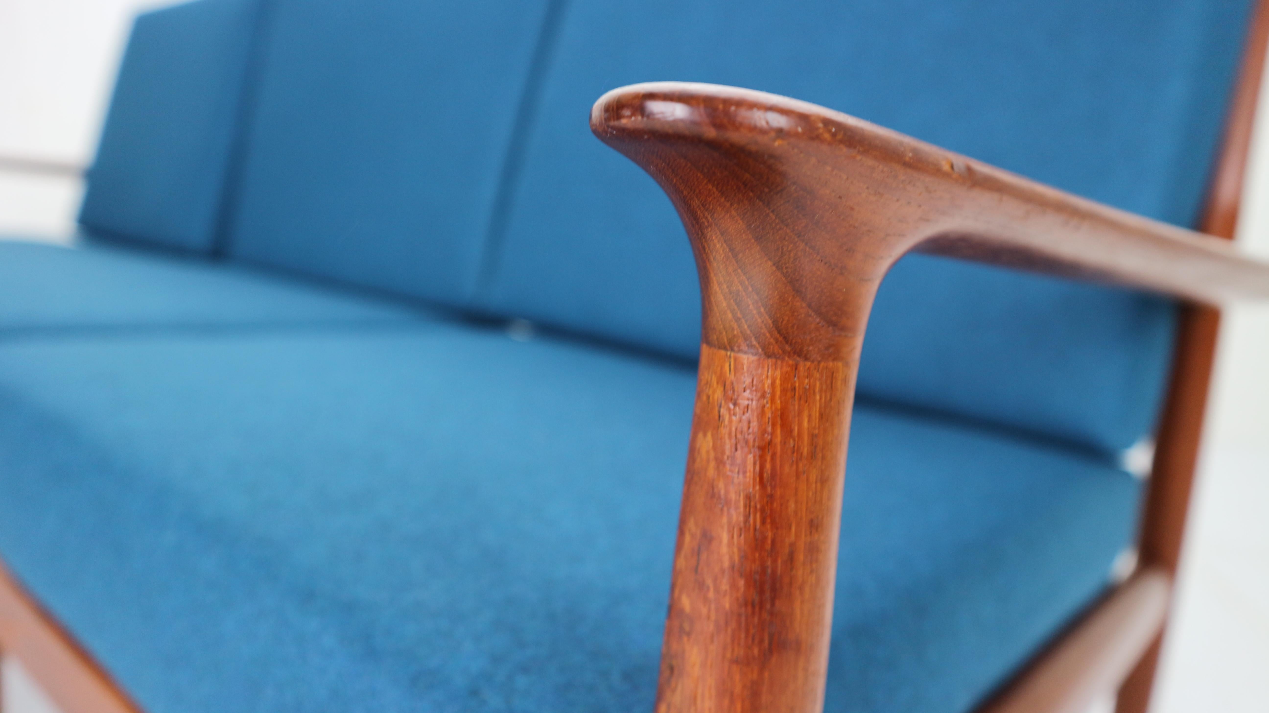 Three-Seat Teak Sofa by Grete Jalk for Glostrup Møbelfabrik, 1960s, Denmark 11