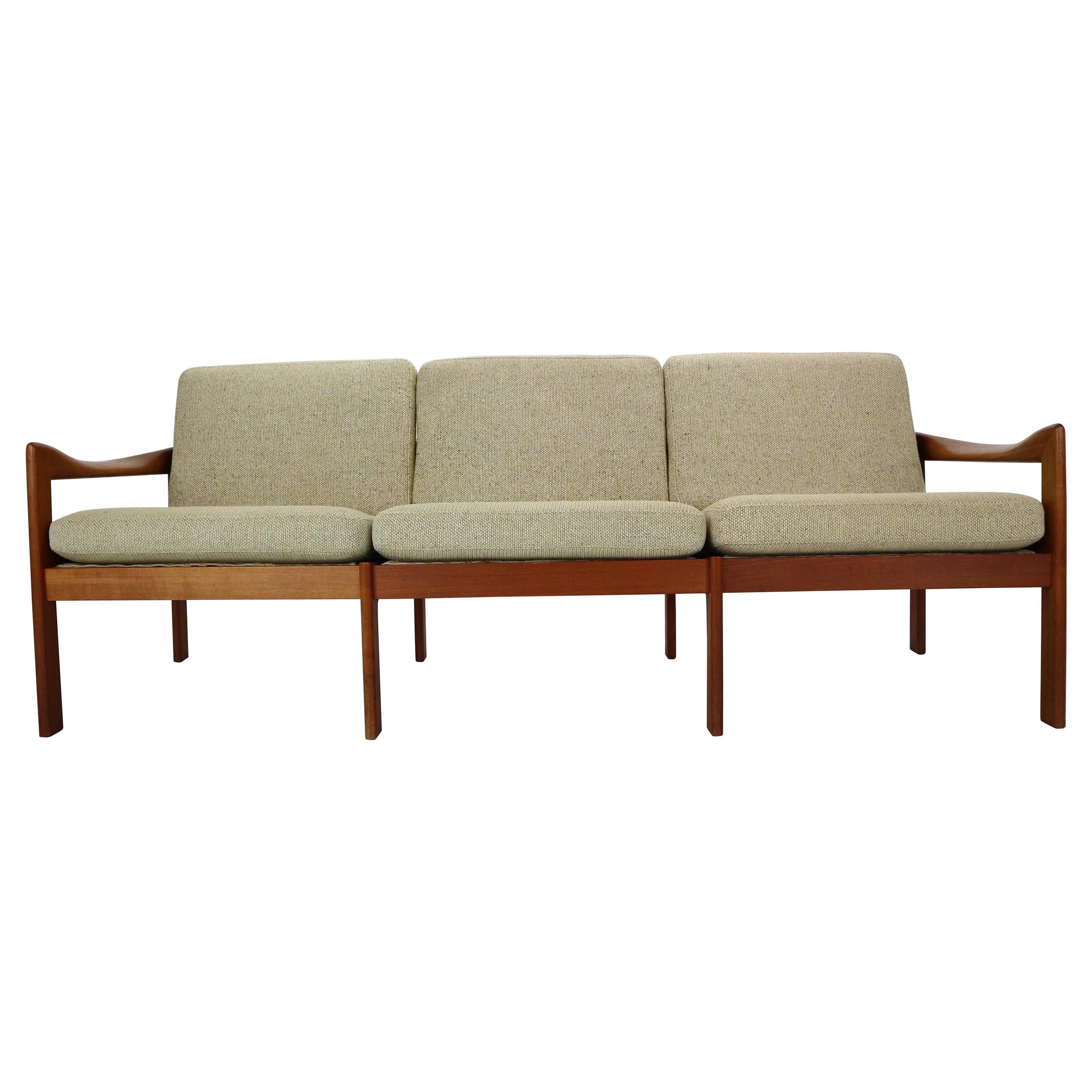 Three-Seat Teak Sofa by Illum Wikkelsø For Niels Eilersen, 1960, Denmark