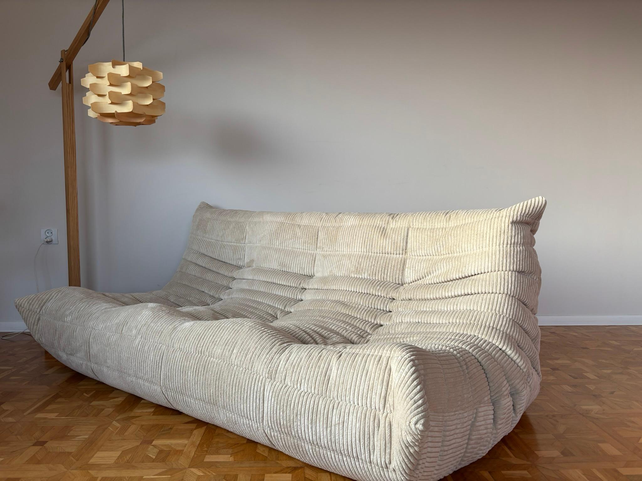 Mid-Century Modern Three-Seater Togo Sofa by Michel Ducaroy for Ligne Roset For Sale