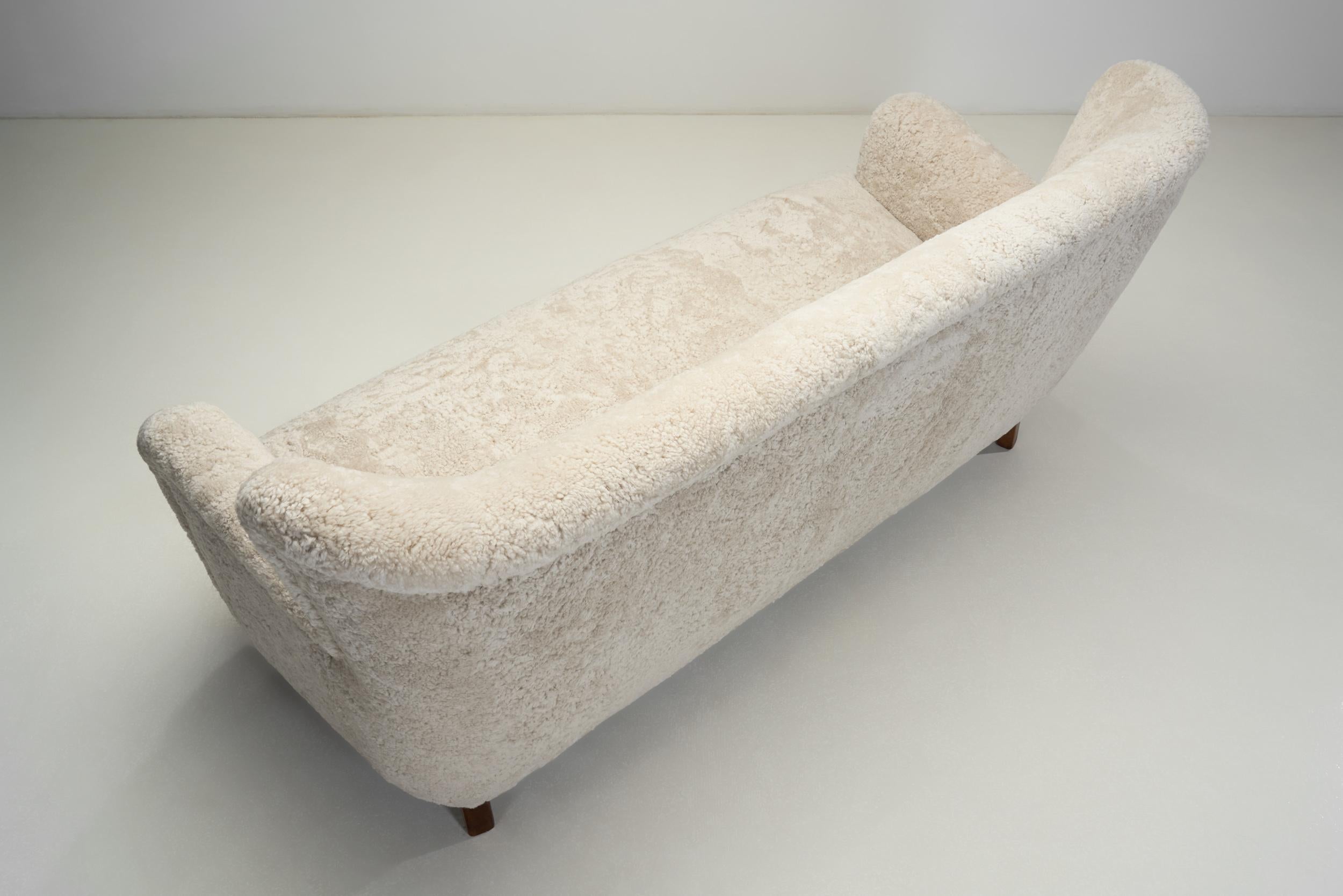 Three-Seater Upholstered Sofa, Denmark ca 1950s For Sale 6