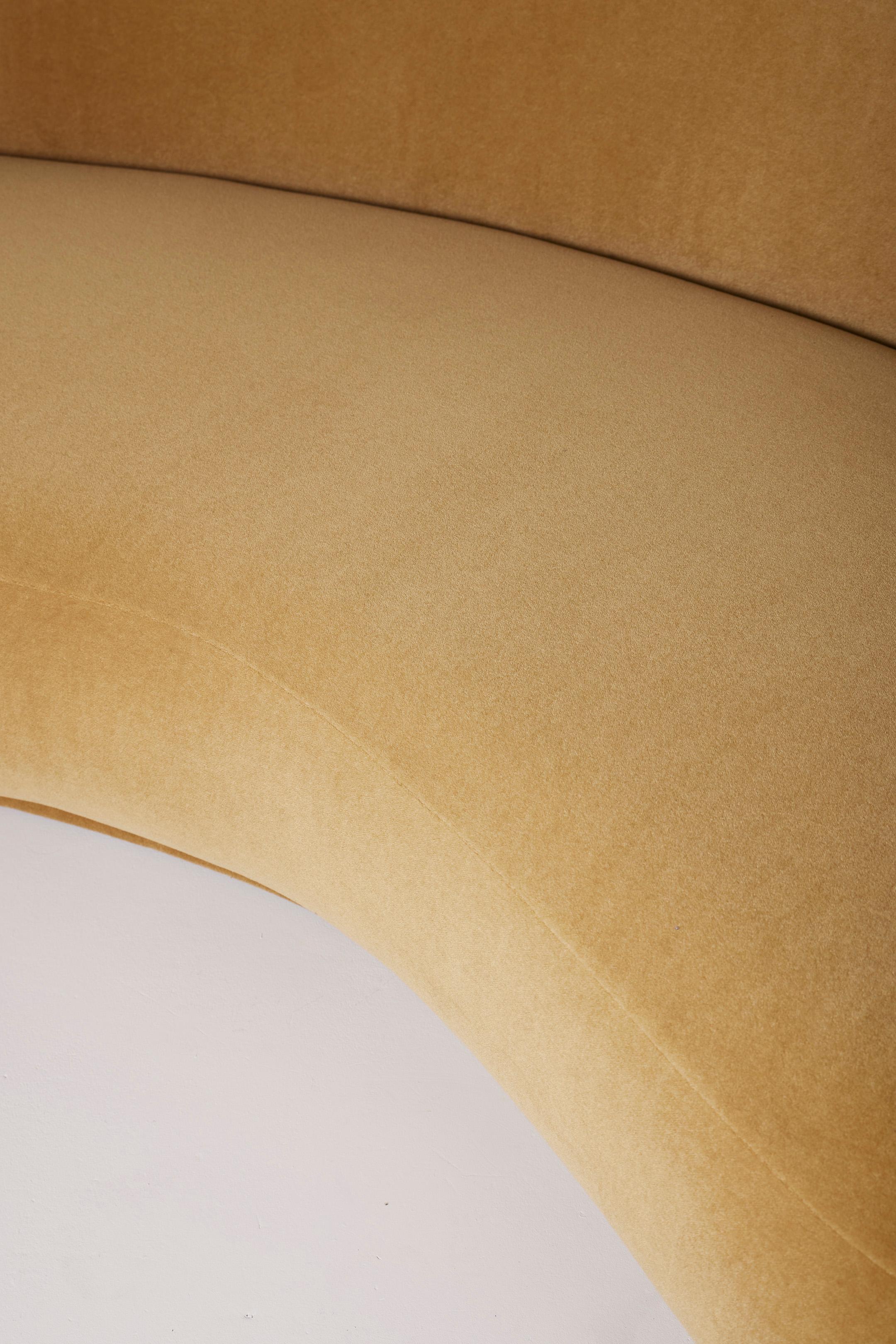 Velvet Three-seater mohair velvet sofa For Sale
