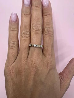 Three Section Diamond Fluted Band Ring 0.30 Carats 14KT Yellow Gold 1.6 Grams