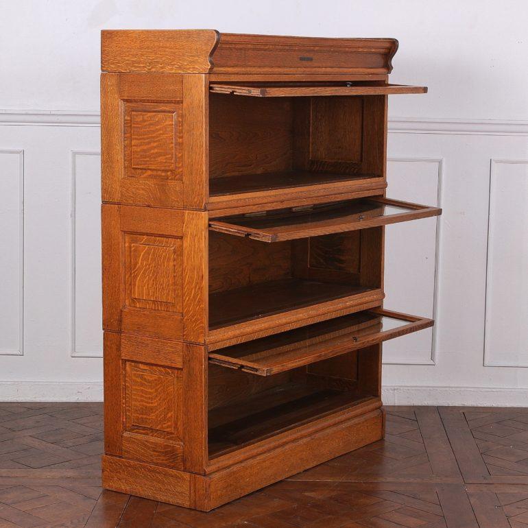 American Three-Section Oak Lawyers Bookcase