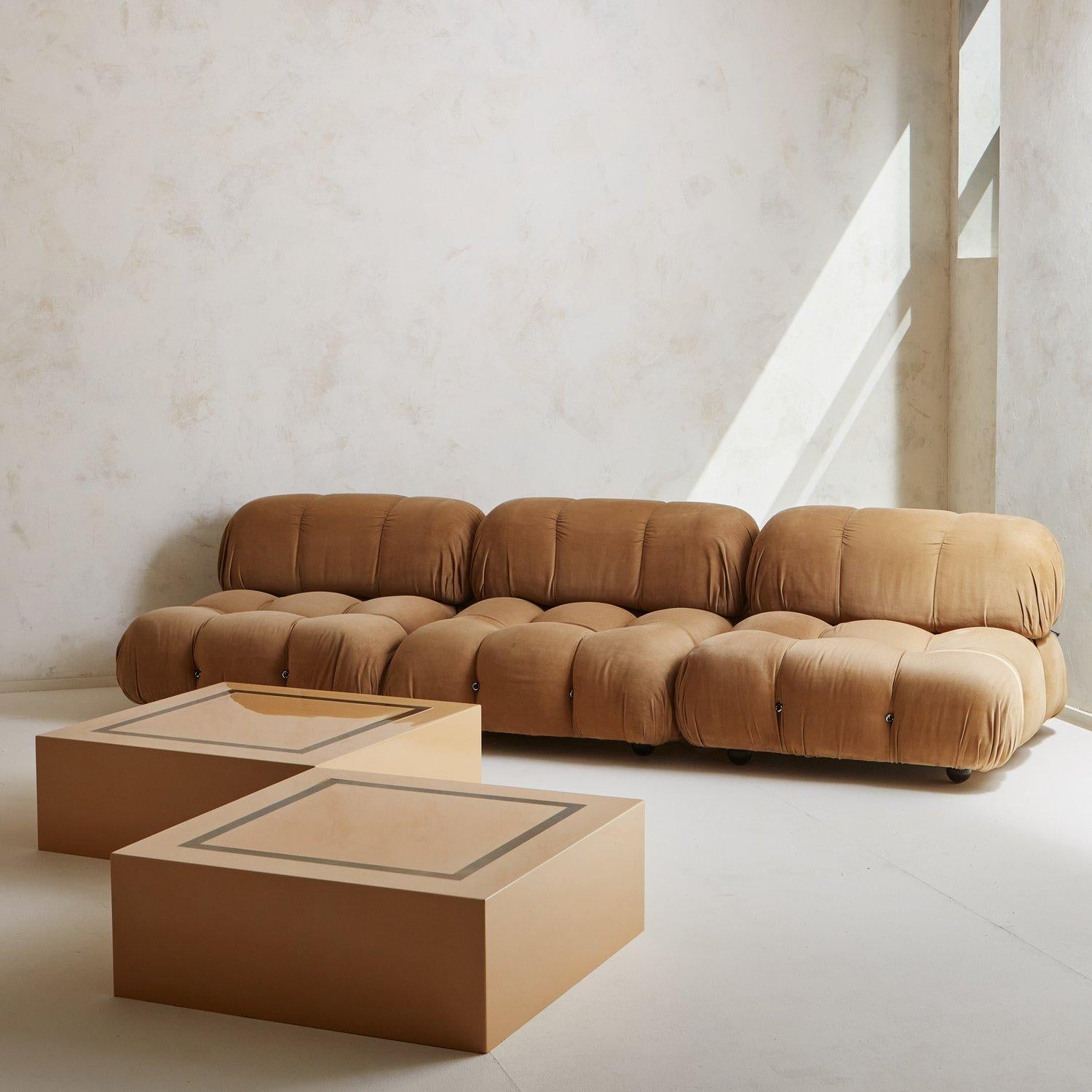 Mid-Century Modern Three Section Taupe Camaleonda Sofa by Mario Bellini for B&B Italia, 1970s