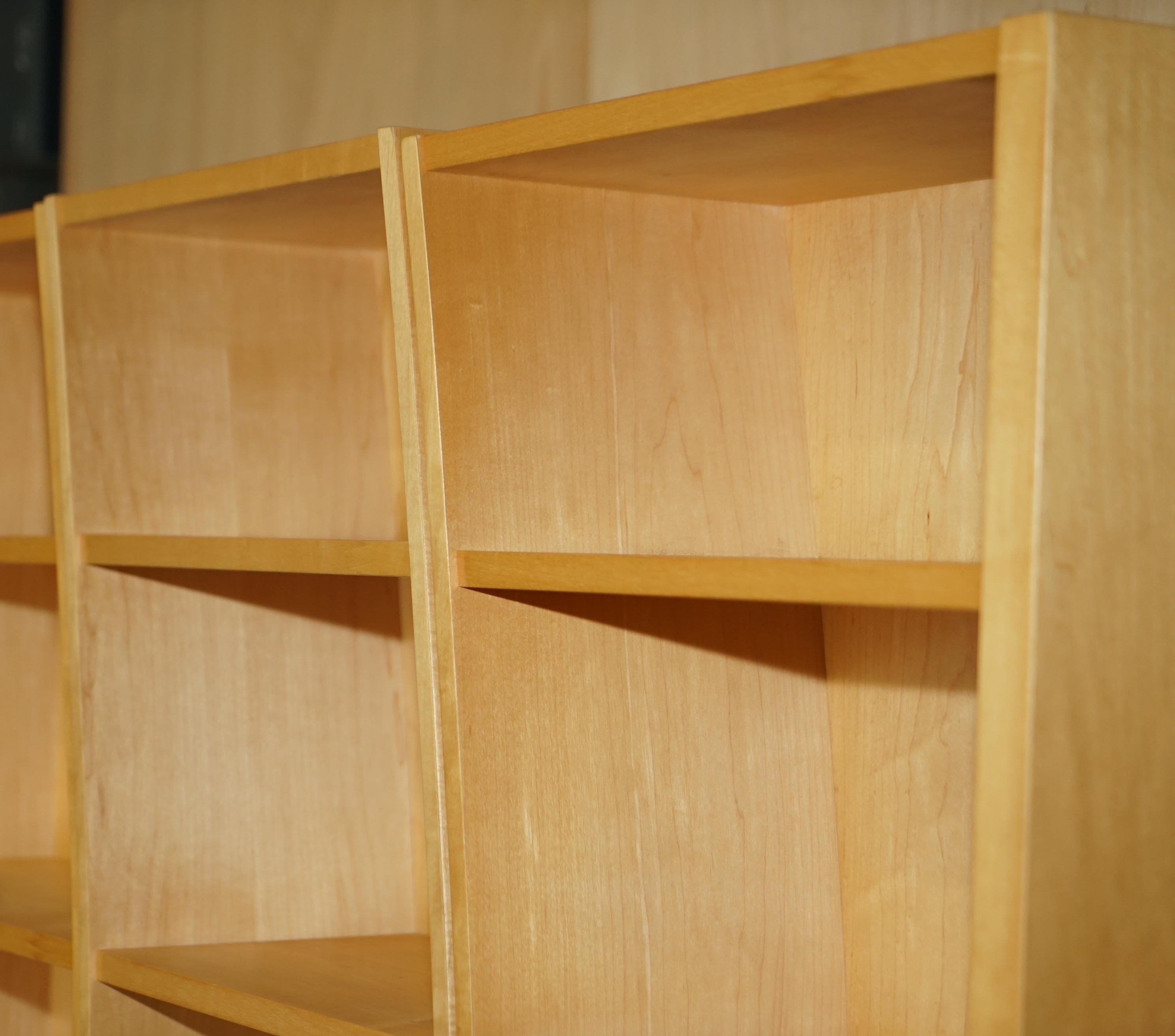 Three Section Very Cool Bendy Library Bookcases Must See Pictures in Birch For Sale 4
