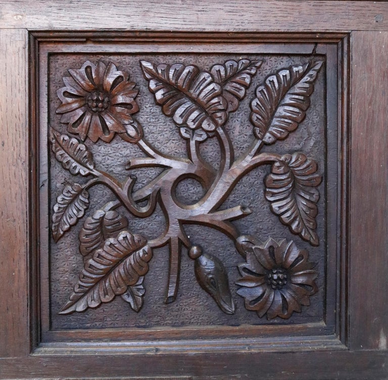 Three Sections of Carved Oak Wall Panels at 1stDibs