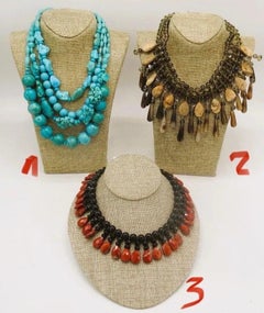 Three Real Stones Necklaces By Monica Erre