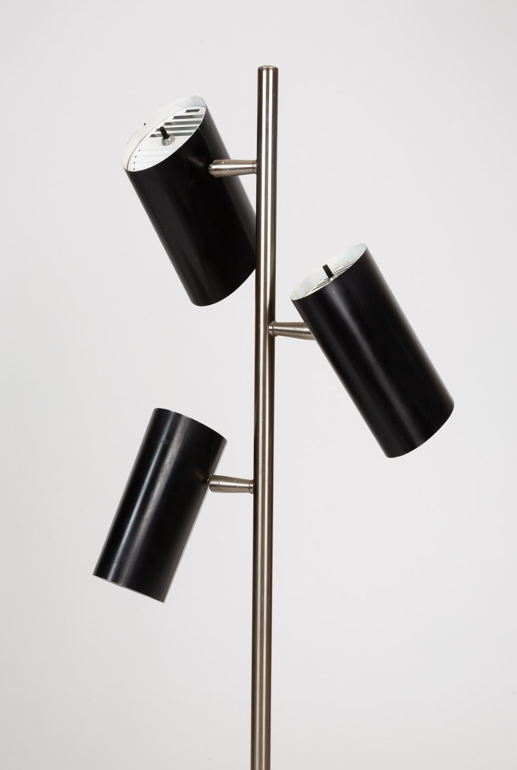 Enameled Three-Shade Floor Lamp by Gerald Thurston for Lightolier
