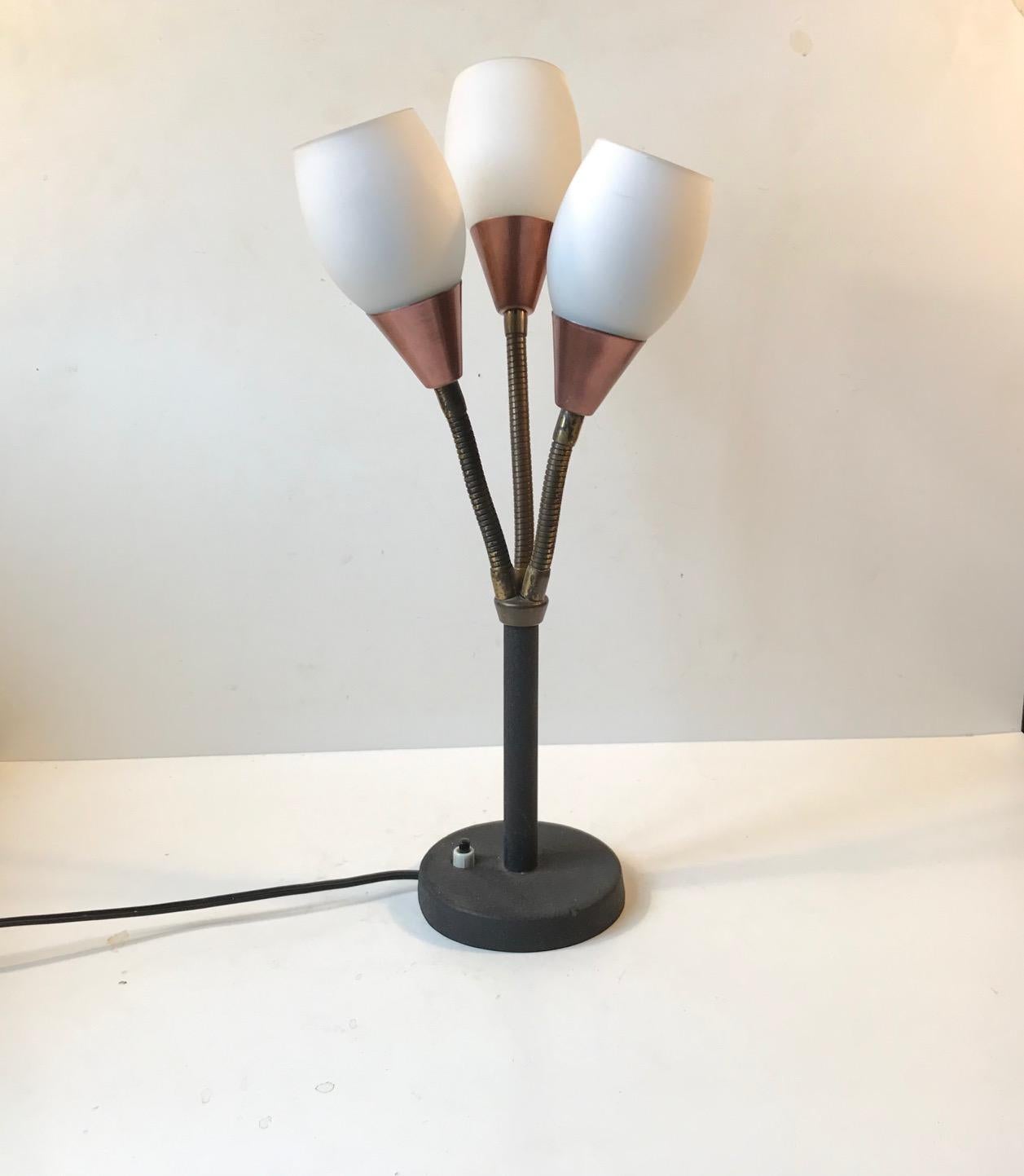 Mid-Century Modern Three Shade Midcentury Table Lamp by E. S. Horn, 1950s For Sale