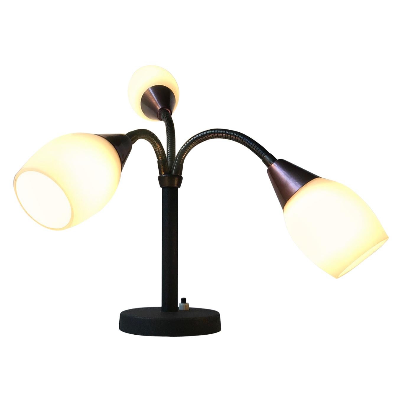 Three Shade Midcentury Table Lamp by E. S. Horn, 1950s For Sale at 1stDibs