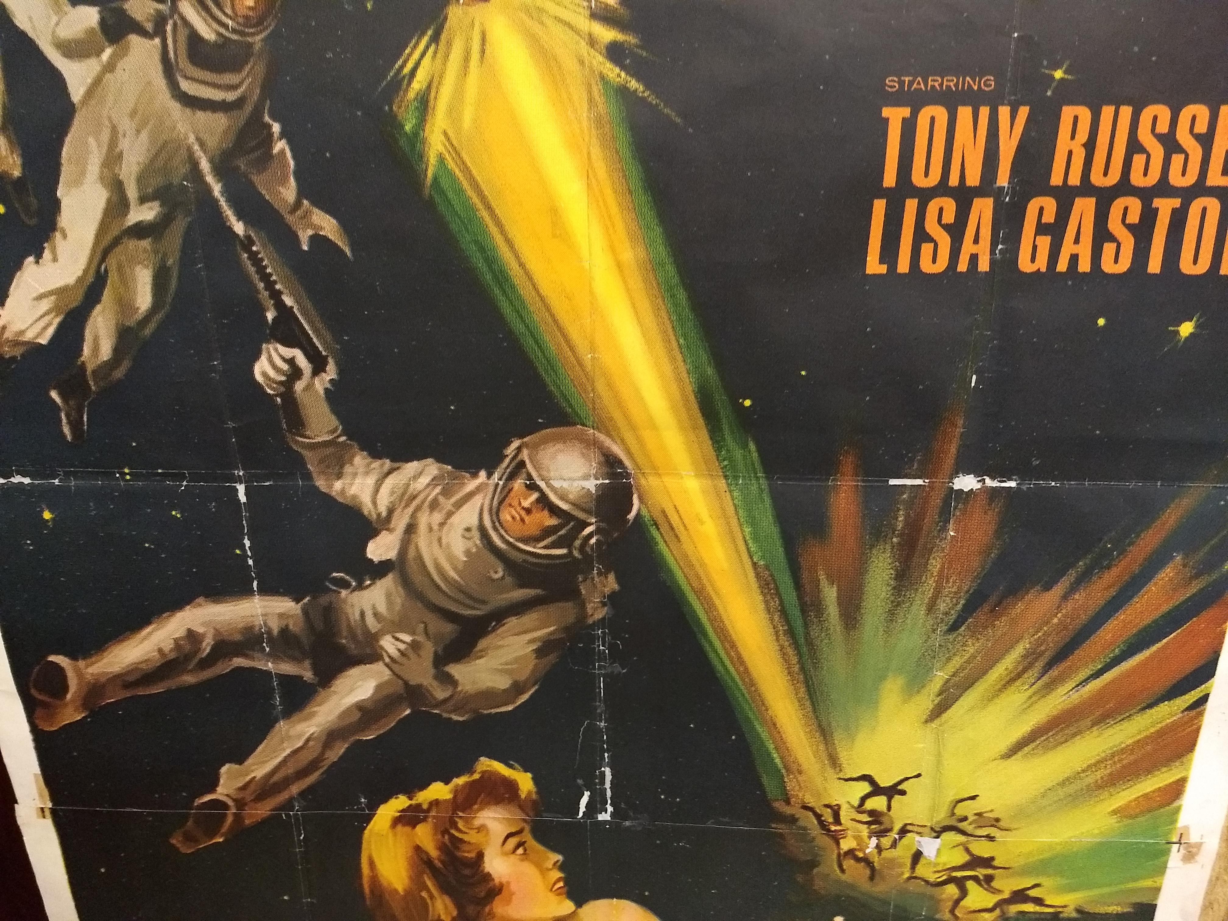 Futuriste Affiche originale du film « La Guerre des planètes » à trois feuilles en vente