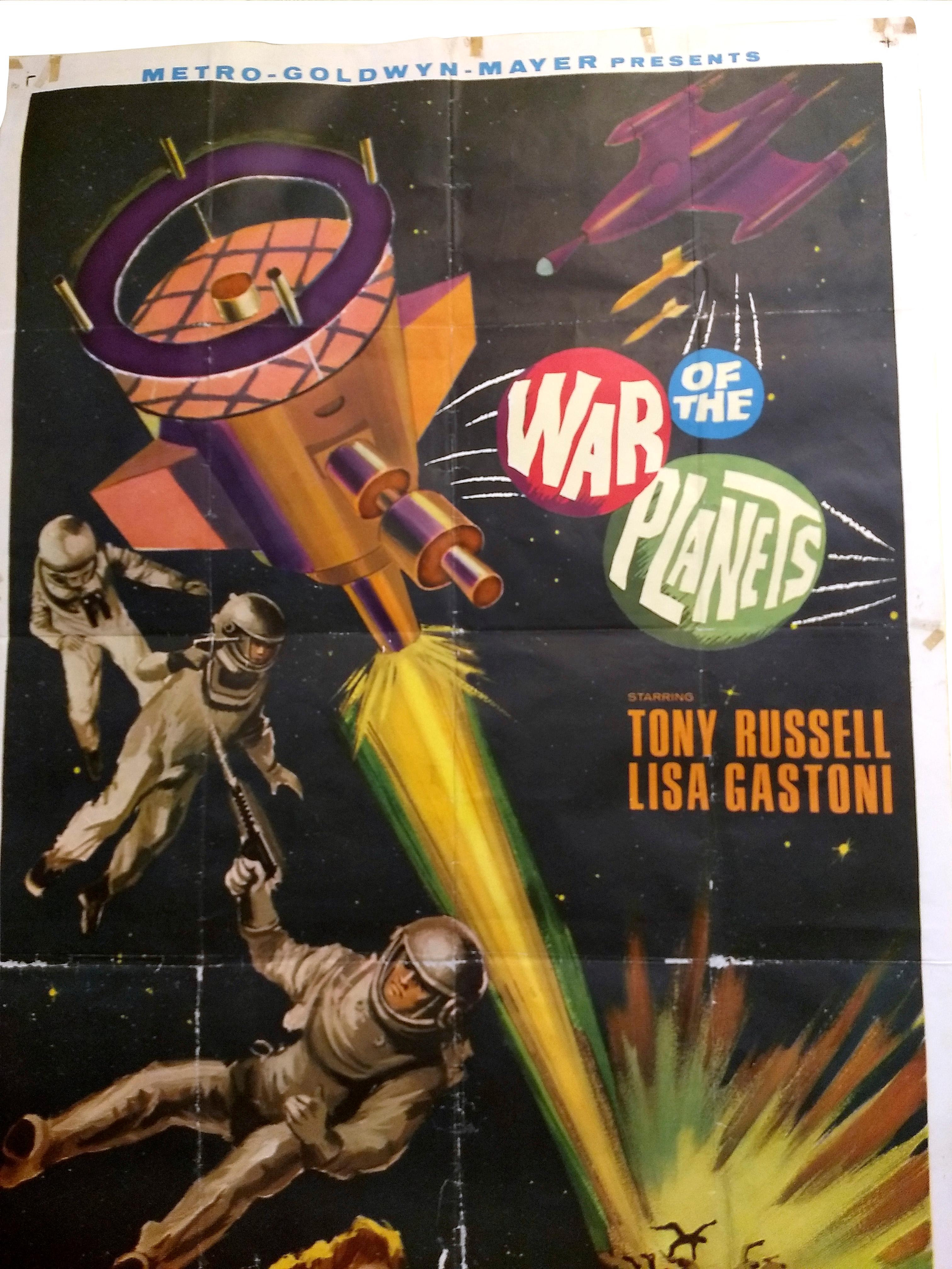 Affiche originale du film « La Guerre des planètes » à trois feuilles État moyen - En vente à Mexico, DF