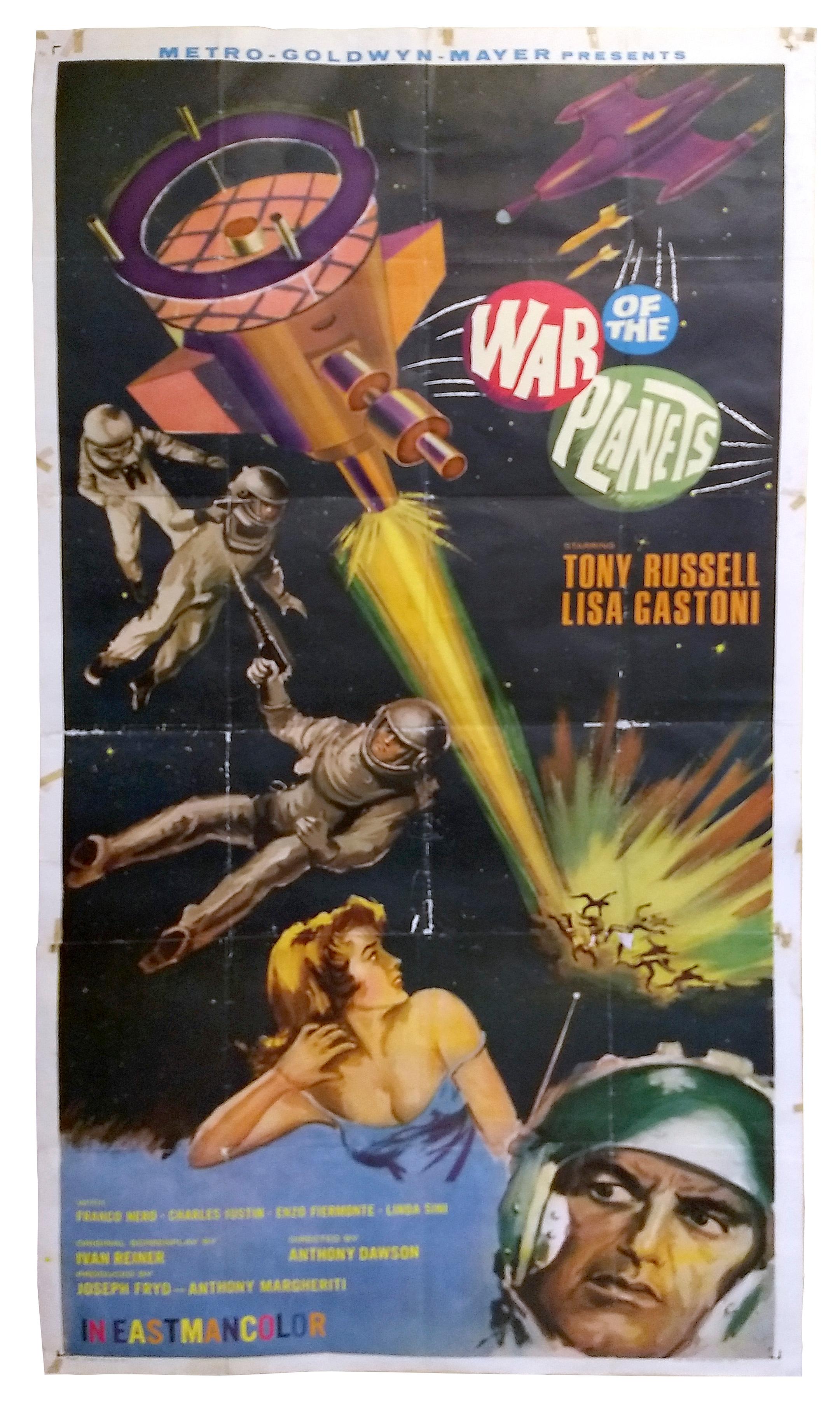 20ième siècle Affiche originale du film « La Guerre des planètes » à trois feuilles en vente
