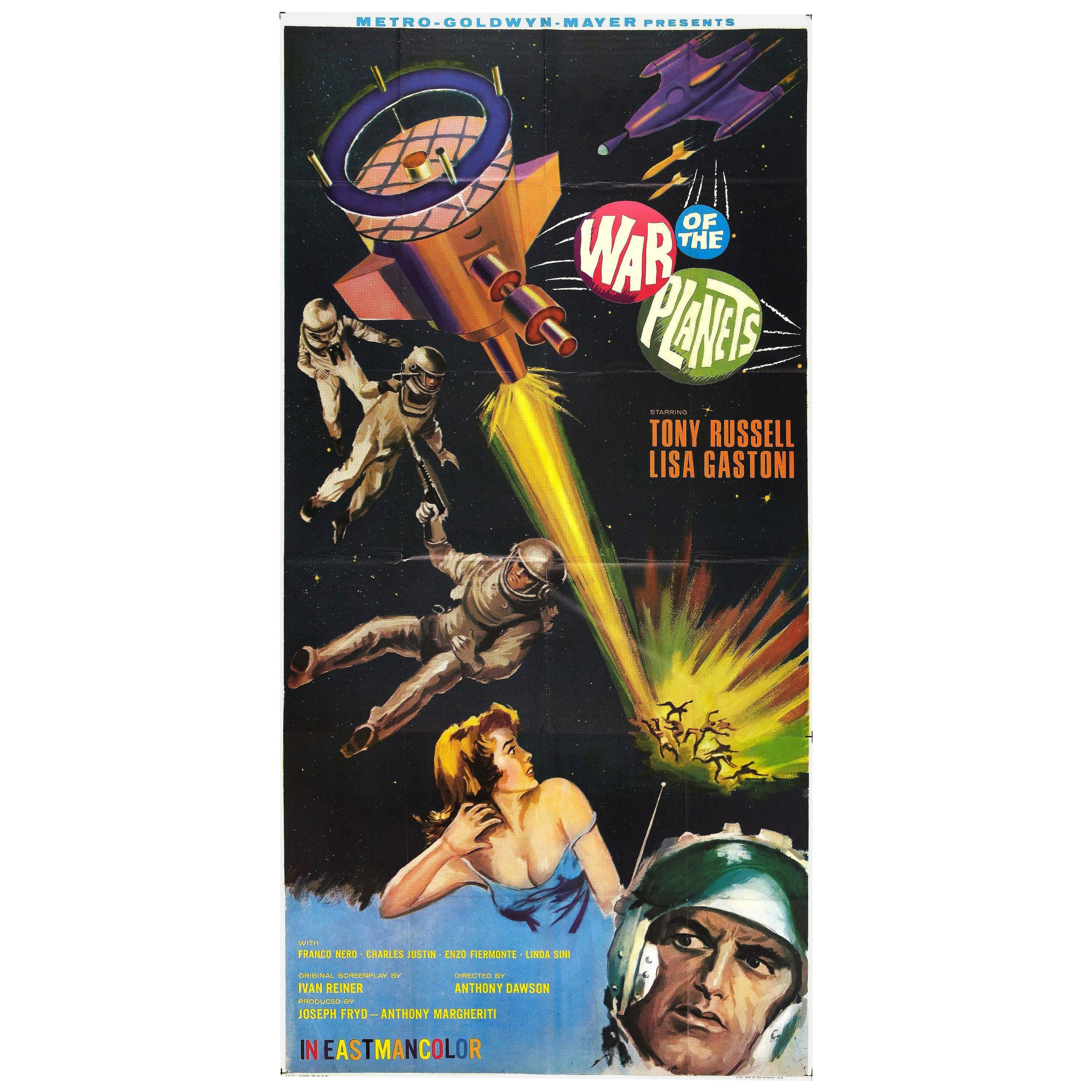 Dreiblattiges Original-Filmplakat „Der Krieg der Planeten“