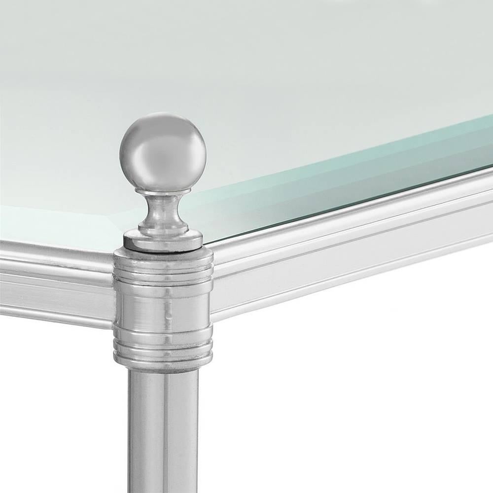 Three Shelves Side Table in Aged Brass or Silver Plated Finish 1