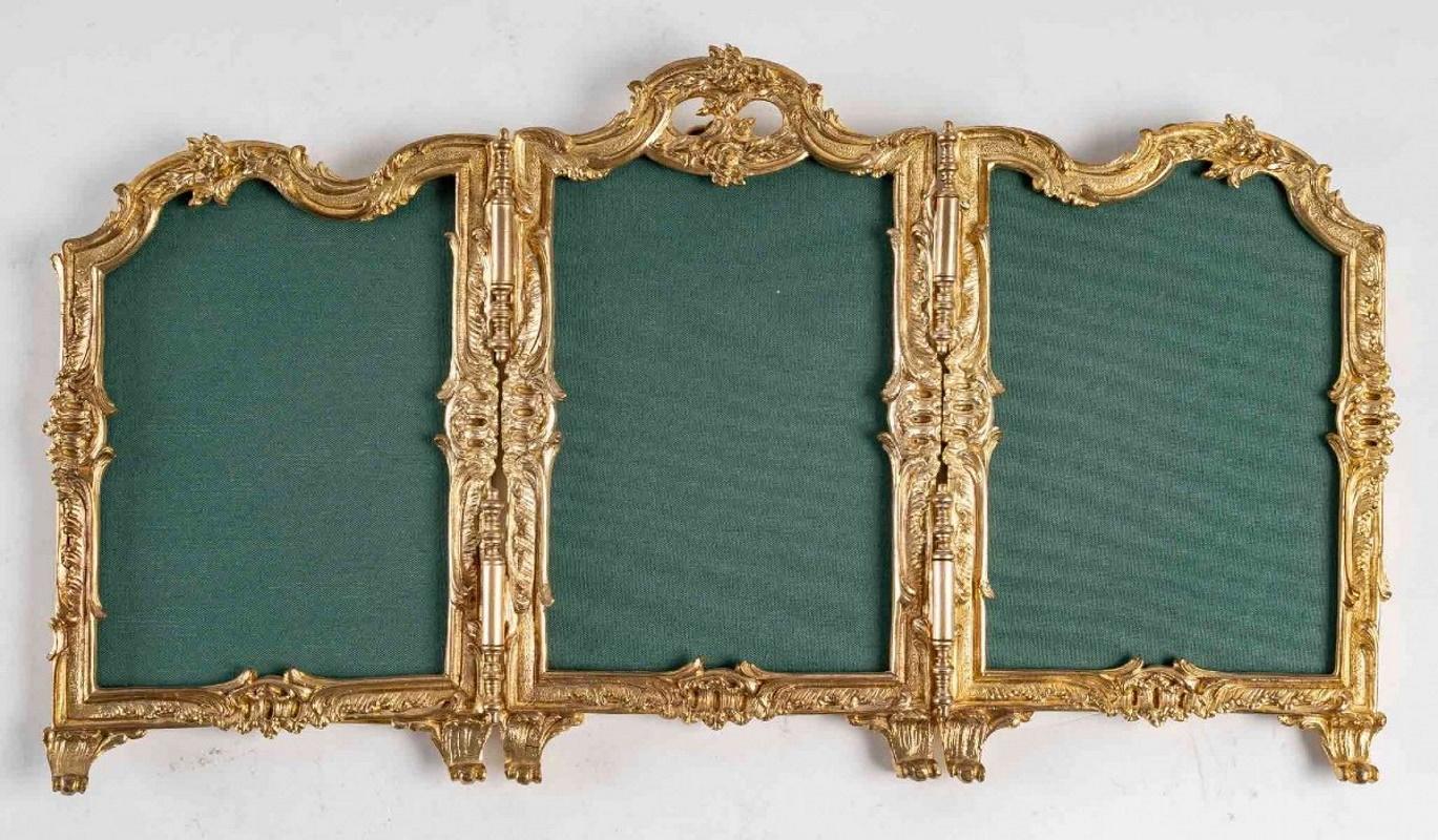 Bronze Three Shutters Photo Frame, Early 20th