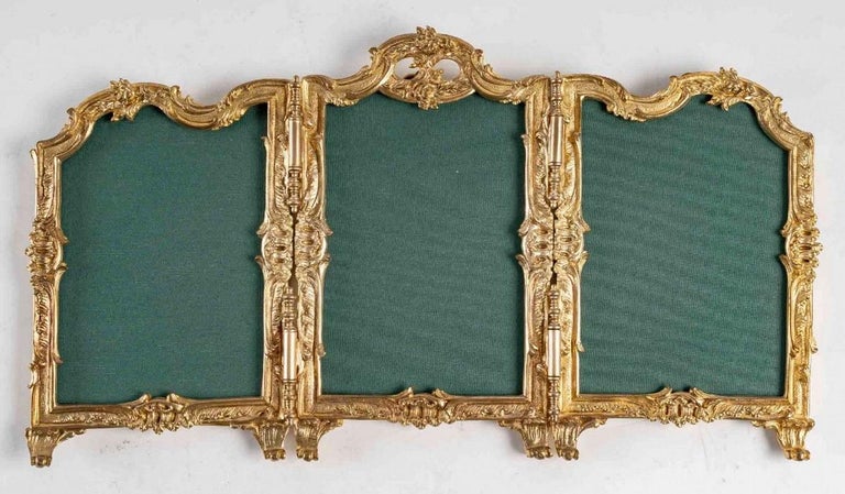 Bronze Three Shutters Photo Frame, Early 20th For Sale