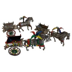 Three Sicilian Carts in 800 Silver