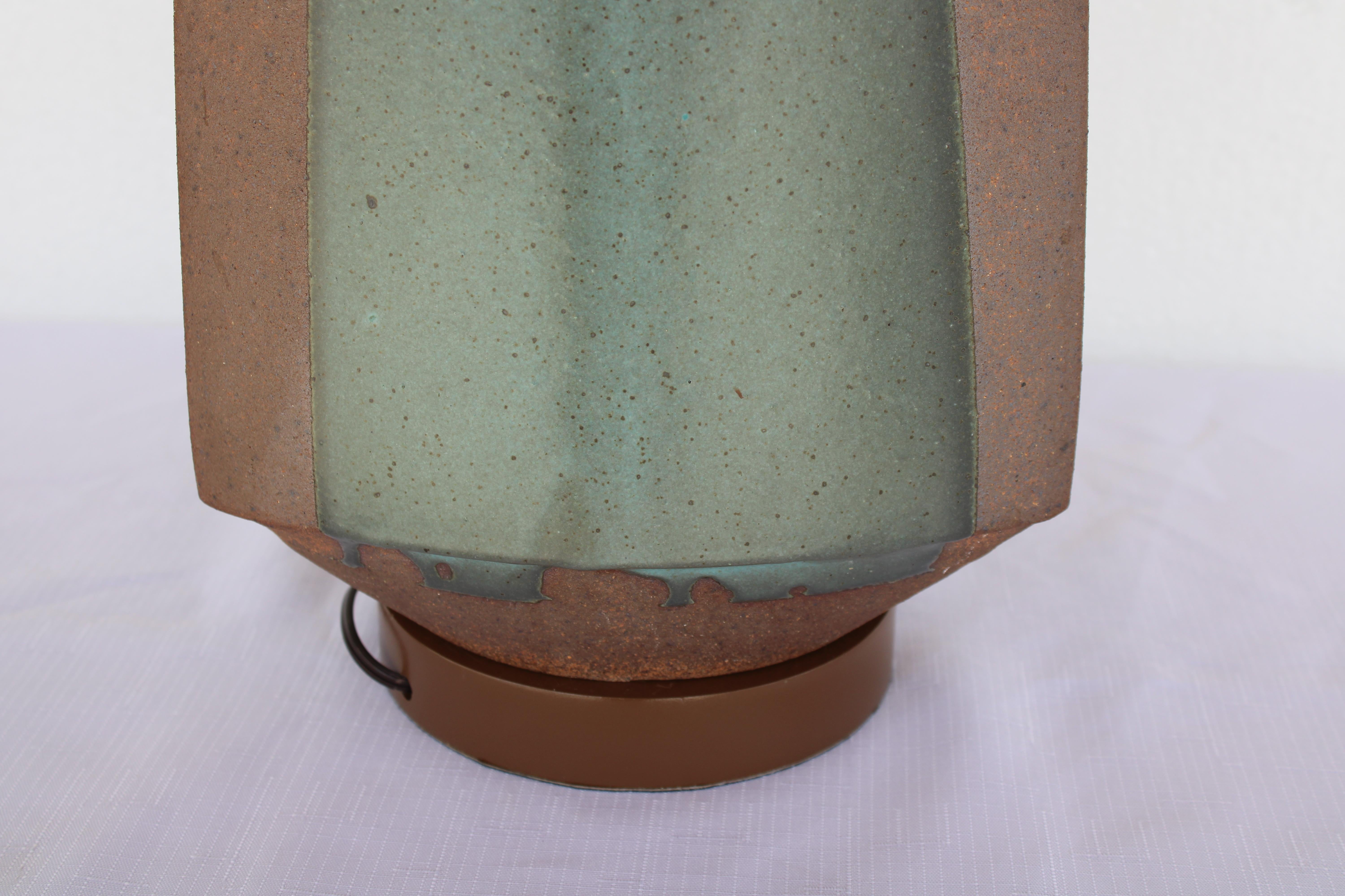 Three Sided Stoneware Lamp by David Cressey For Sale 4