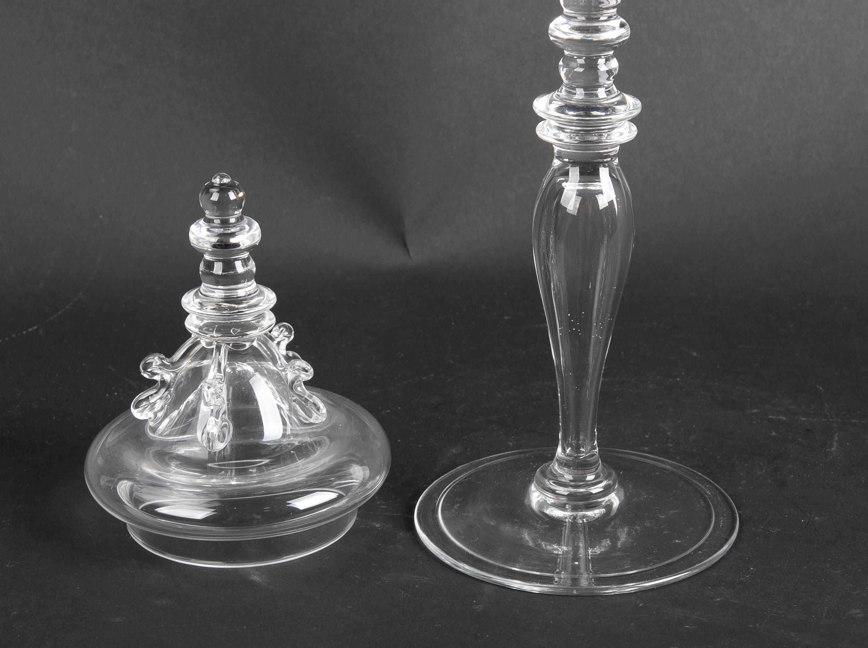 Three Signed Crystal Glass with Lids and Scenes of a Horseman on Horseback For Sale 3