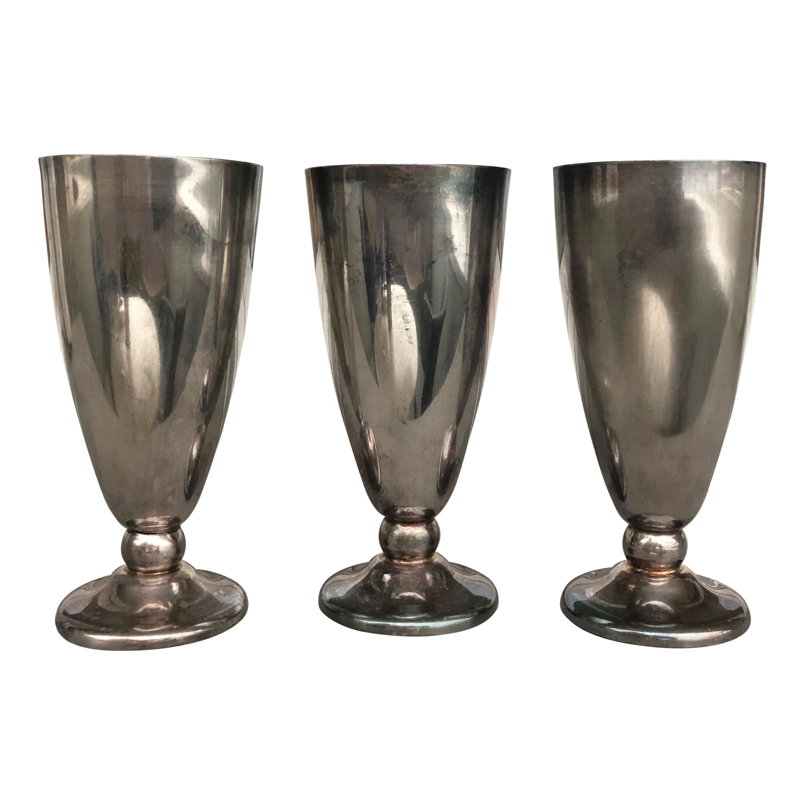 Three Silver Plated Lucerne or Luzern GrüterSuter Goblets, Switzerland For Sale at 1stDibs