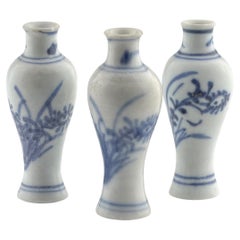 Three Small Miniature Vases Set, C 1725, Qing Dynasty, Yongzheng Era