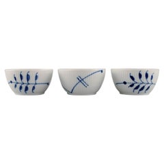 Three Small Royal Copenhagen Blue Fluted Mega Bowls
